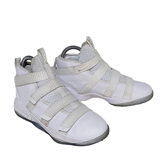 Nike Lebron Soldier XI SFG All White Athletic Sneakers, Kids 3Y